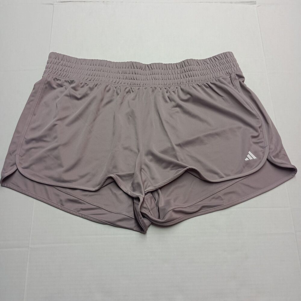Adidas Pacer 3 Stripes Knit High Shorts Women's 3X Purple Plus Size Pull On